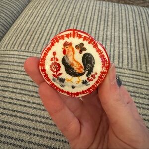 Hand Painted Ceramic Rooster Cabinet Knob